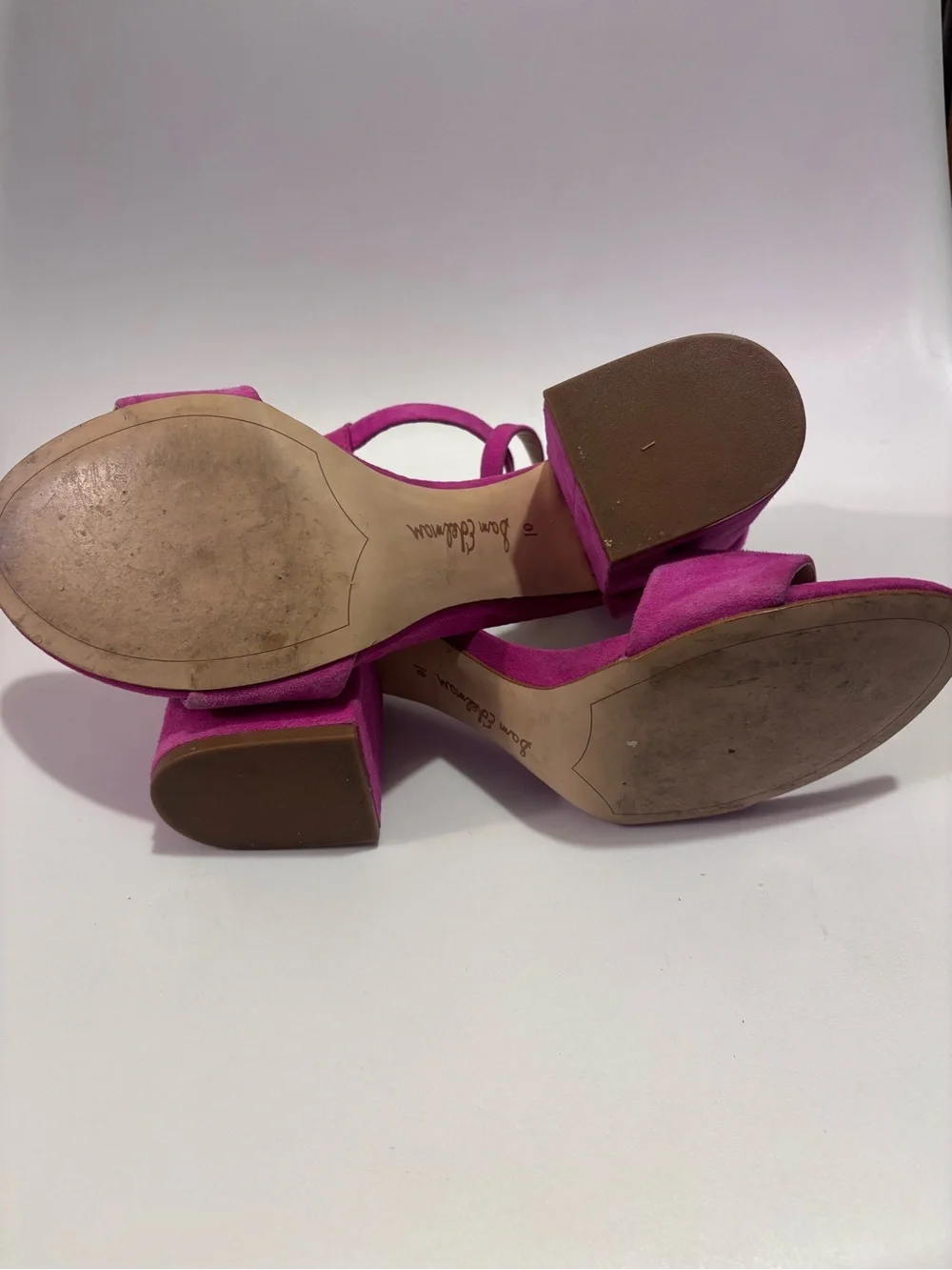 Sam Edelman Hot Pink Block Heels Wedding Guest Size 10 - Picture 5 of 5